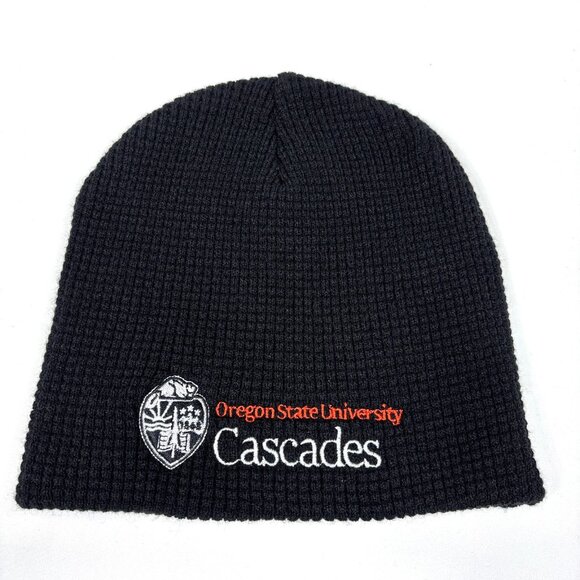 Oregon State University Cascades Bend, OR Black Waffle-Knit Beanie Cap Hat - Picture 1 of 4